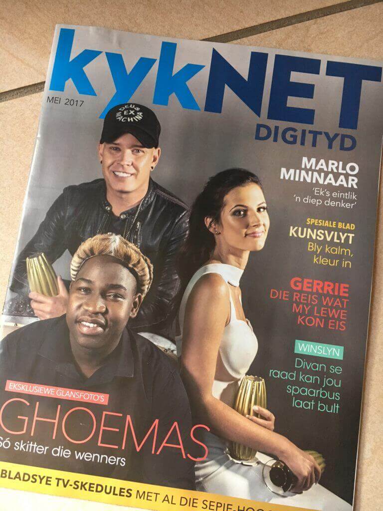 Image of Kyknet Digityd magazine cover in the Rapport Newspaper, with Exclusive images of the Ghoema Awards 2017, taken by Loci Photography
