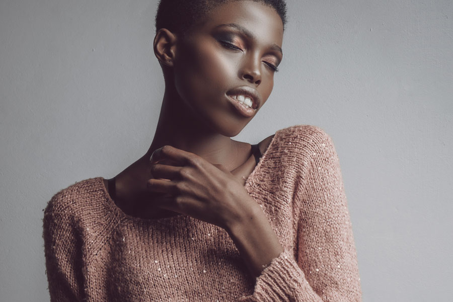 An example of beautiful African models shot in studio, for their portfolios, by Loci Photography