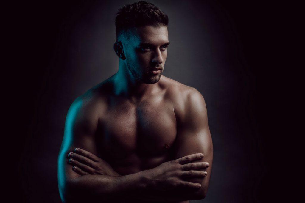 An example of professional fitness photography for men, done in studio by professional photographer Yolandi Jacobsz, of Loci Photography