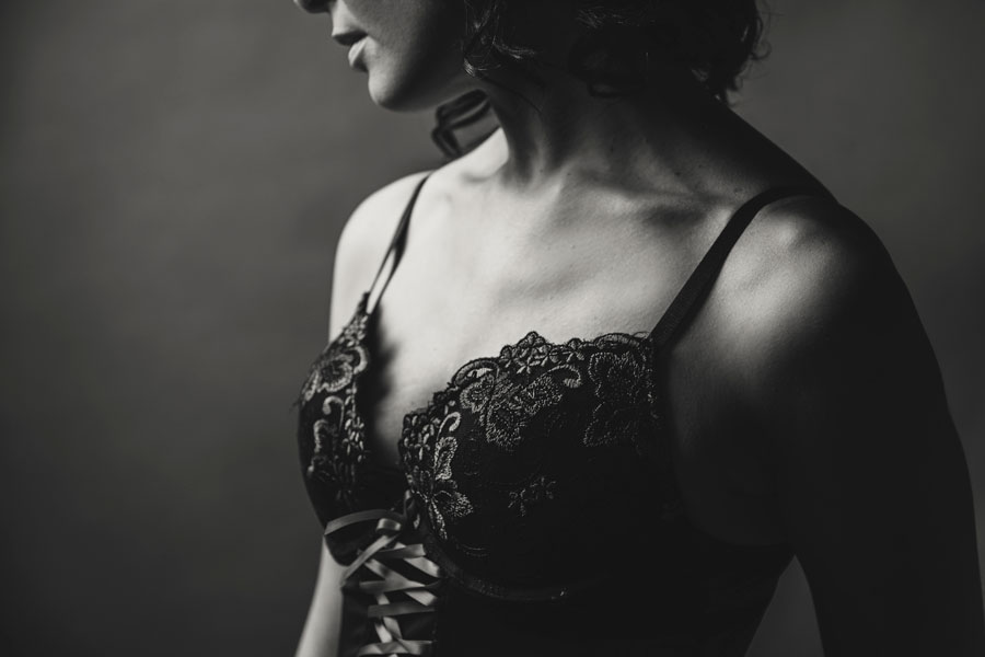 An example of a boudoir image from a bride intended to give to her groom as gift, by Loci Photography