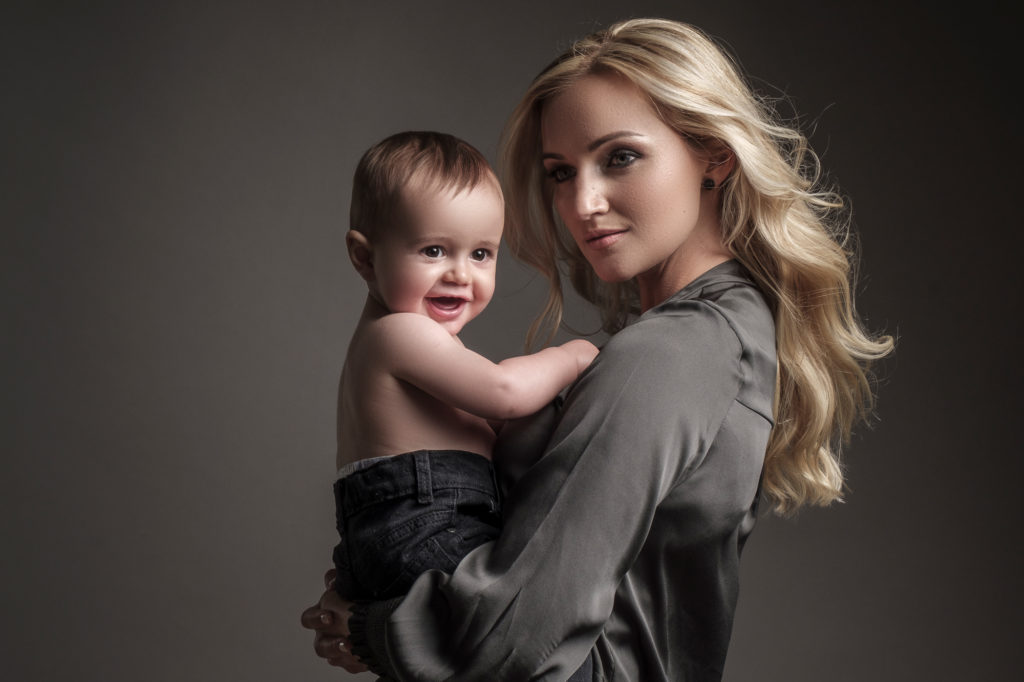 Moody, modern studio family portraits done by Loci Photography