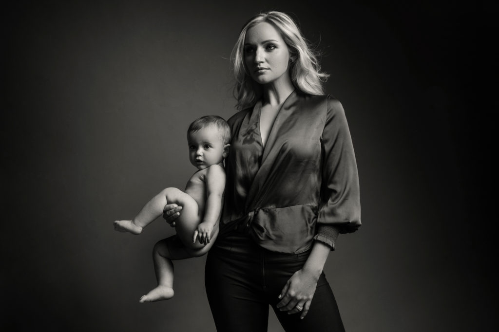 Moody, modern studio family portraits done by Loci Photography