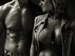 Couple fitness photography taken at the Loci Photography studio.