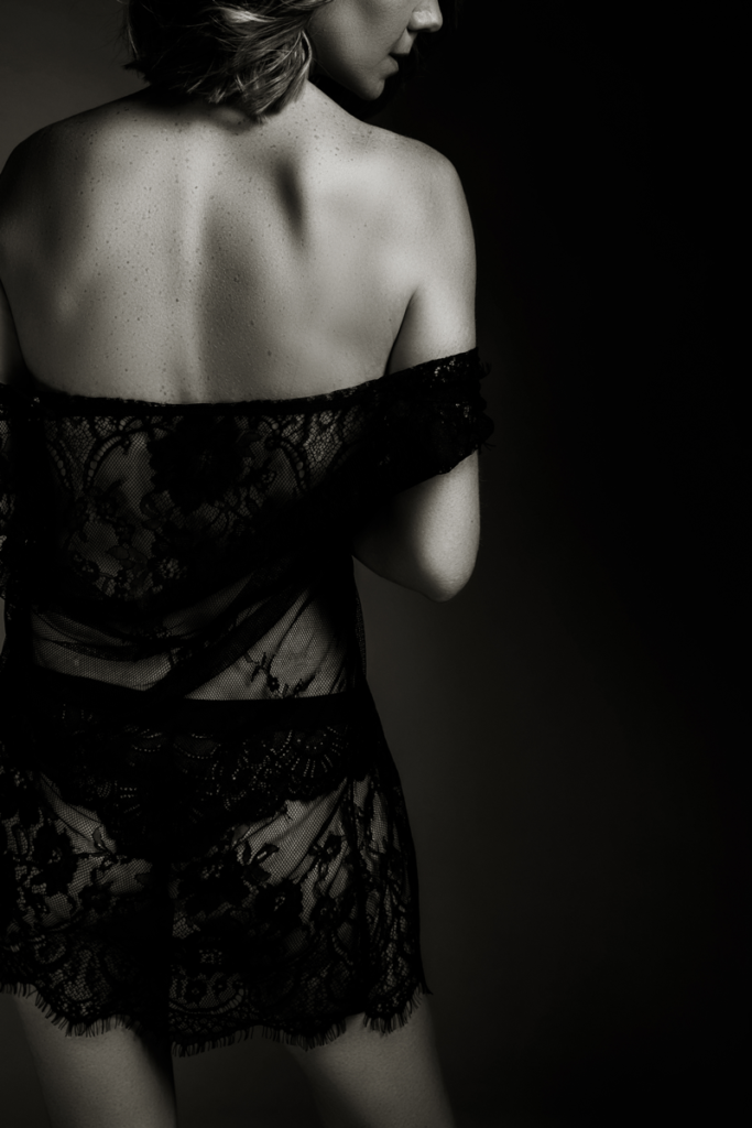A pretty back shot taken during a boudoir shoot by Loci Photography.