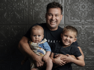 Making fun family moments in the Loci Photography studio with dads and brothers.