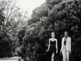 Image of Professional matric dance image of two ladies done on location in Pretoria at the Pretoria Botanical Gardens by photographer Yolandi Jacobsz of Loci Photography