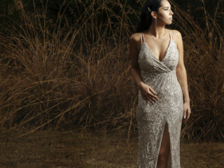 Image taken on location of young woman in silver dress for her matric dance photoshoot captured by Loci Photography