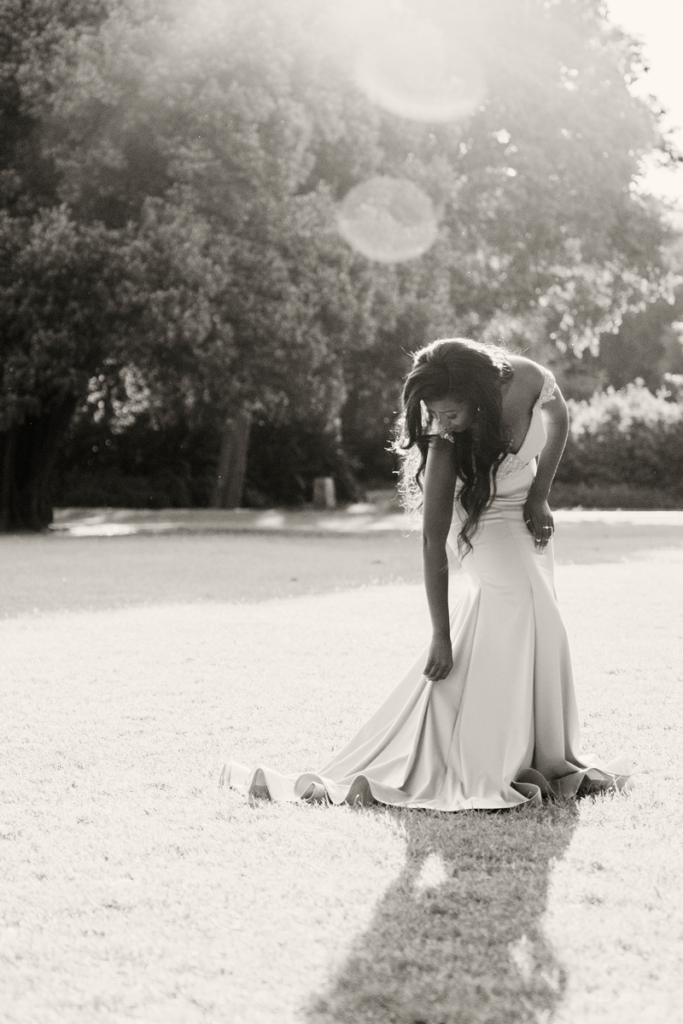 Black and white image of stunning matric dance photography in Pretoria by Loci Photography