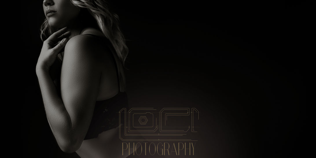 Moody and striking boudoir photoshoots done at the Loci Photography studio blog header image on Loci Photography's website
