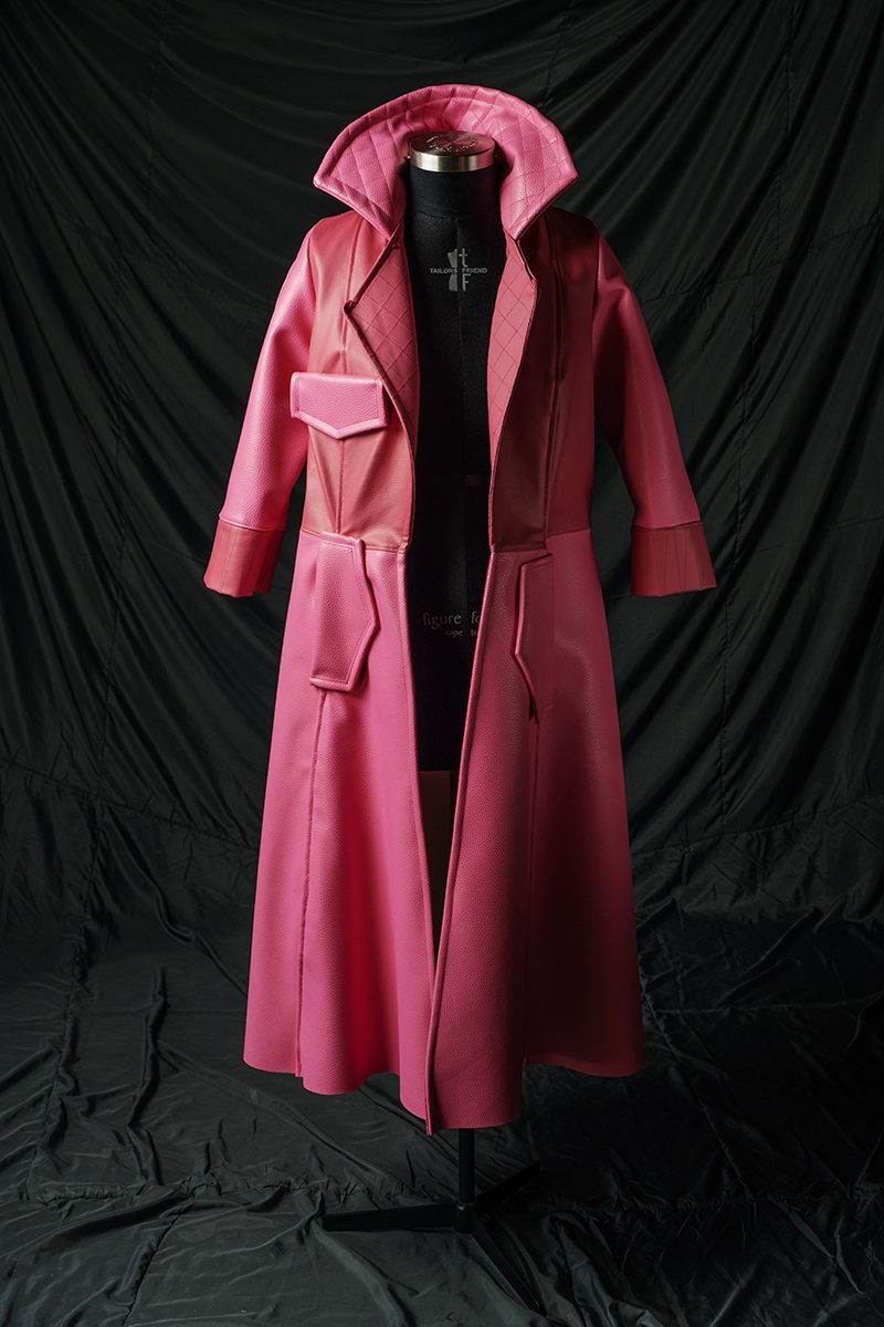 PINK MID-LENGTH LEATHER COAT