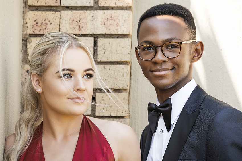 Couple during matric dance photoshoot captured by Loci Photography in Pretoria