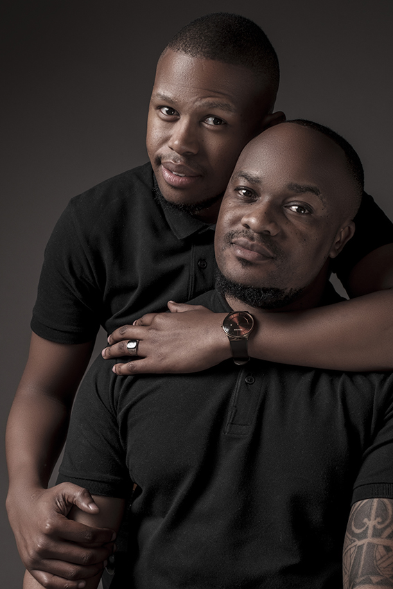 A stunning couple posing together photographed in the Loci Photography studio in Pretoria East