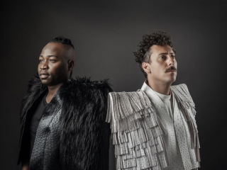 Refentse Morake and Schalk Bezuidenhout doing a show together, photographed by Loci Photography wearing some of The Nicolassi Brand&#039;s pieces